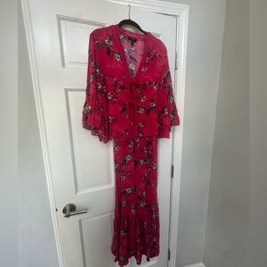 Women's Floral Romper with Marching Top in Bright Pink